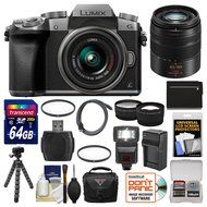 Panasonic Lumix DMC-G7 4K Wi-Fi Digital Camera &amp; 14-42mm (Black) with 45-150mm Lens + 64GB Card + Case + Flash... N5