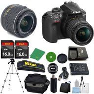 Nikon D3400 Digital SLR - International Version (No Warranty), 18-55mm f/3.5-5.6 DX VR, 2pcs 16GB ZeeTech Memory...