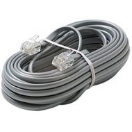 STEREN 15ft 6C TELEPHONE LINE CORD SILVER / 306-015SL /
