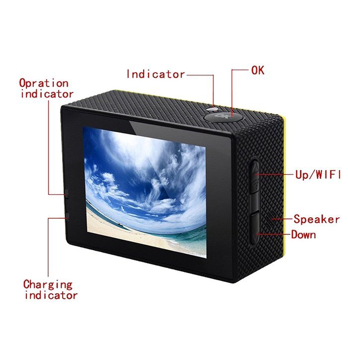 LADEY Waterproof 30M Sports 4K 24FPS HD Action Camera DV Video Recorder 2.0" LTPS LCD WIFI Reomote Control 1080P... N12