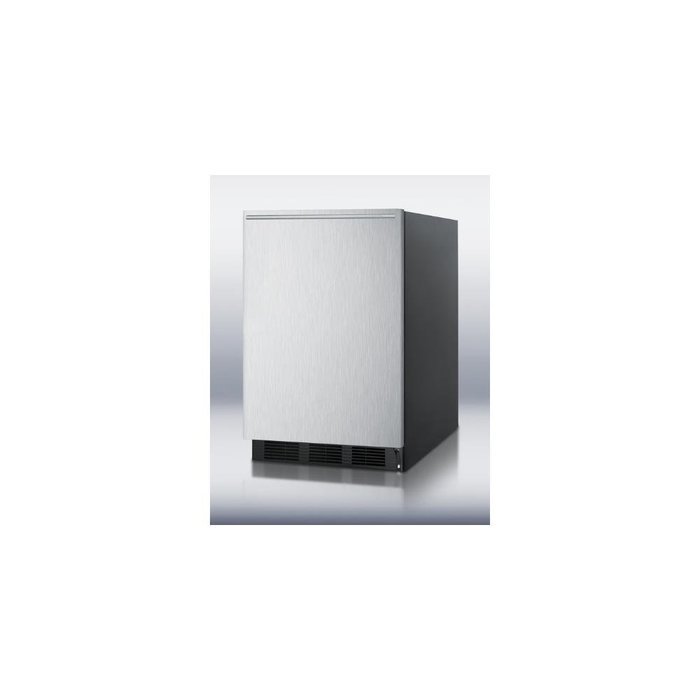 Summit FF6BSSHH: Freestanding refrigerator with auto defrost, stainless steel door,horizontal handle, and bl N3
