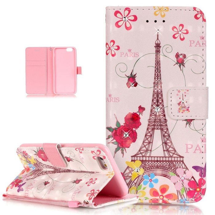 iPhone 6S Case,iPhone 6 Case,ikasus Shiny Glitter Diamond Colorful Art Painting PU Leather Flip Wallet Pouch Stand... N4