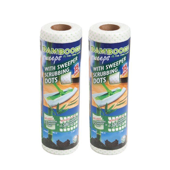 Bambooee Reusable Bamboo Sweeper Sheets with Sweeper Scrubbing Dots N3