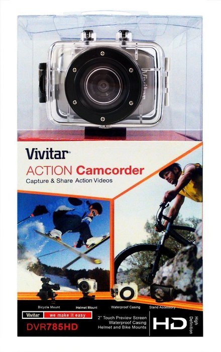 Vivitar DVR785HD-GRY-INT Mini Sport Digital Video Camera with 2-Inch LCD Touchscreen, Gray