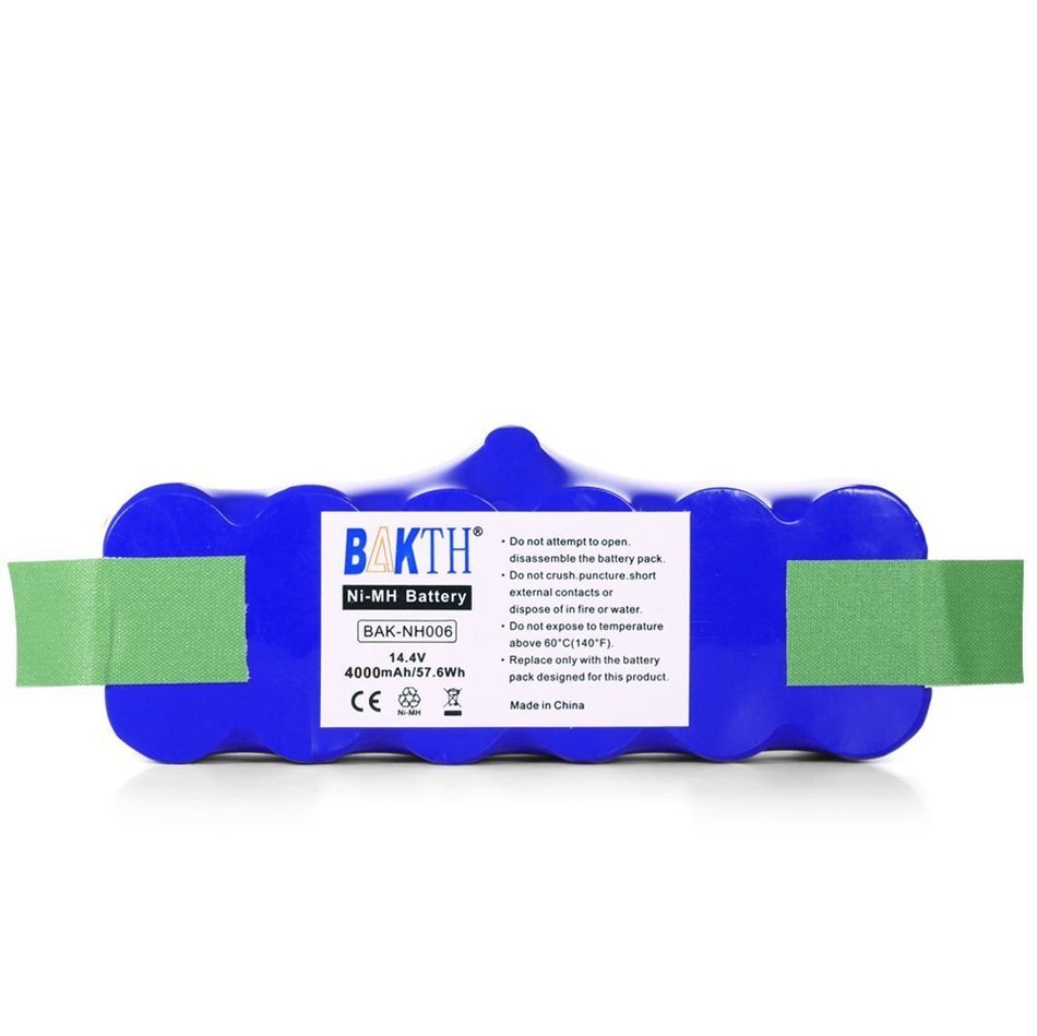 BAKTH High Capacity 14.4V 3500mAh Replacement Ni-MH Battery for iRobot Roomba 500, 600, 700, 800 Series 880 510... N3