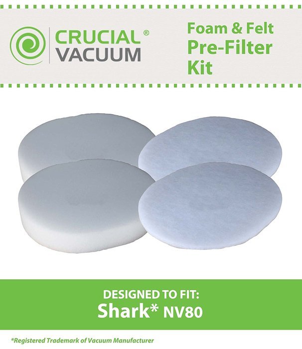 Shark NV80 2 Foam and 2 Felt Filters; Fits NV80 Models; Part # XFF80