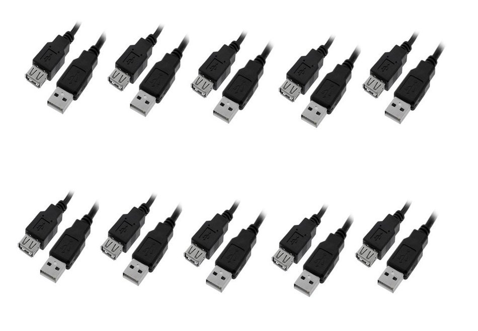 C&E 10 Pack USB 2.0 Extension Cable 15 Feet CNE460272 N10