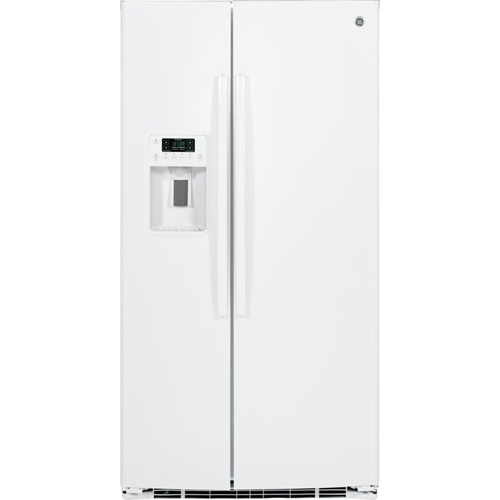 GE GSE25HGHWW 25.4 Cu. Ft. White Side-By-Side Refrigerator - Energy Star N3