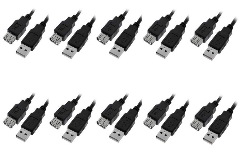 C&E 10 Pack USB 2.0 Extension Cable 15 Feet CNE460272 N15