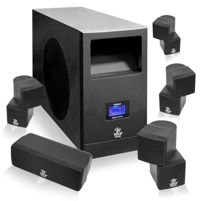 Pyle Home PHSA5 5.1 Home Theater System With Active Subwoofer and Five Satellite Speakers