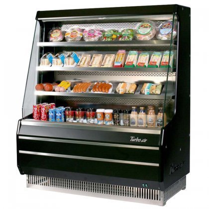 Turbo Air TOM50MBSFA 50" Medium Display Merchandiser with Efficient Refrigeration System Stainless Steel Front...