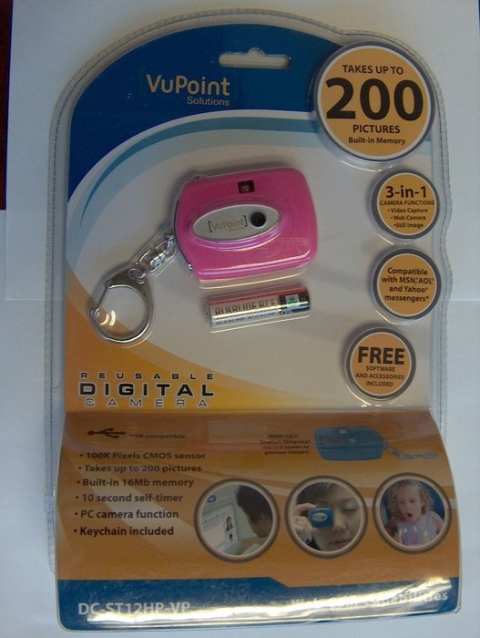 New-VuPoint DC-ST12NG-VP Key Chain Digital Camera (Neon Green) - DC-ST12NG-VP