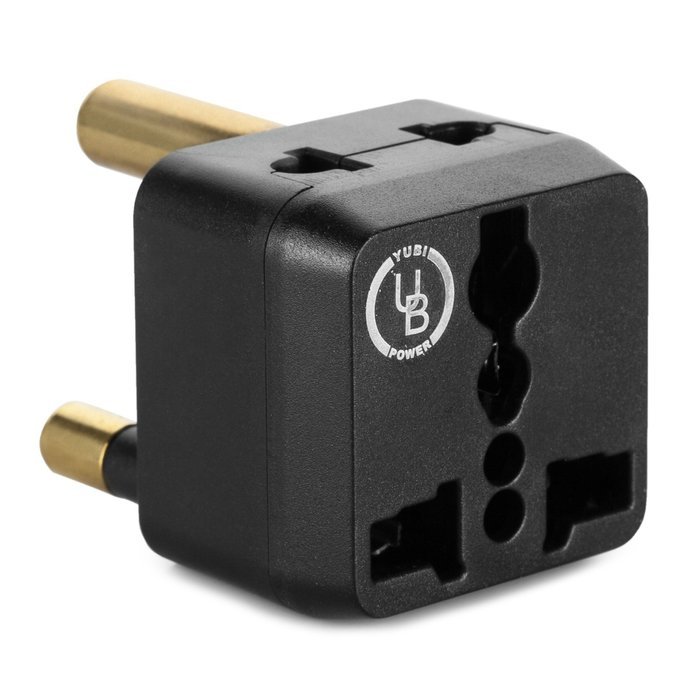 Yubi Power 2 in 1 Universal Travel Adapter with 2 Universal Outlets - Built in Surge Protector - 5 Pack - Black... N20