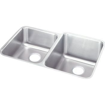 Elkay ELUH3120LDBG 18 Gauge Stainless Steel 31.25 Inch x 20.5 Inch x 9.875 Inch Double Bowl Undermount Kitchen...