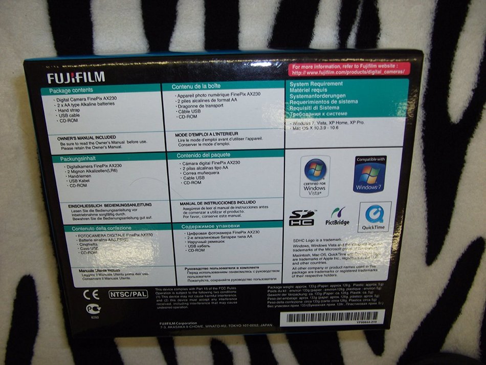 FUJIFILM FinePix AX230 12MP 5X Zoom HD Movie mode Digital Camera - Red N3