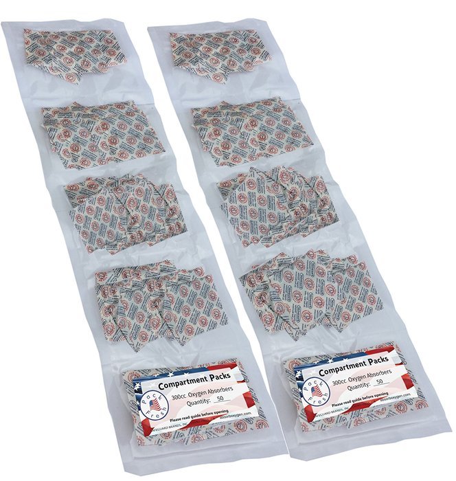 300cc Oxygen Absorber Compartment Packs (100, in 10 Compartments)