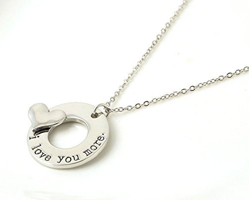 Celebrity Romantic Jewelry"I Love You More"Family Necklace Charm Pendant Wedding N2