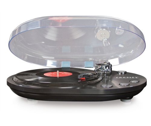 Crosley CR6004A-BK Oval USB Turntable (Black) N3
