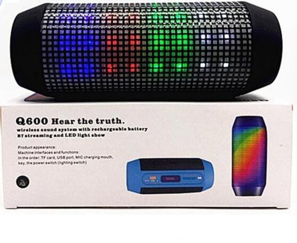 Obumex Q600 Colorful Pulse Portable Bluetooth Speaker bluetooth speakers led Color Changing Lights Stereo Subwoofer... N4