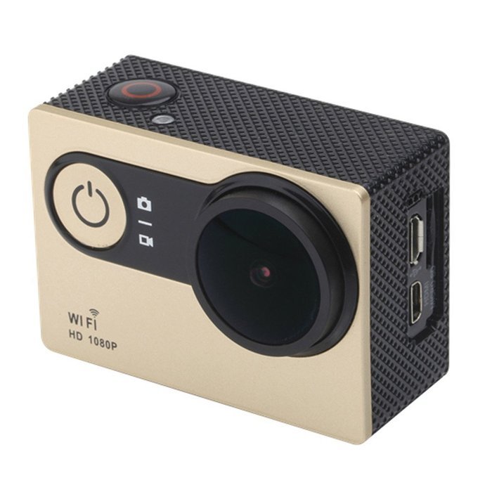 Choice Goods 2.0inch 12MP Wifi 170 Degree Wide Angle FULL HD 1080P Waterproof Sport Action Camera - Gold N6