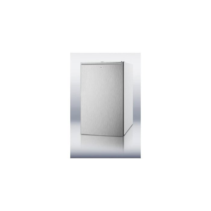 Summit FS407L7SSHH: Commercially listed 20" wide counter height all-freezer, -20(degree) C capable with a lock...