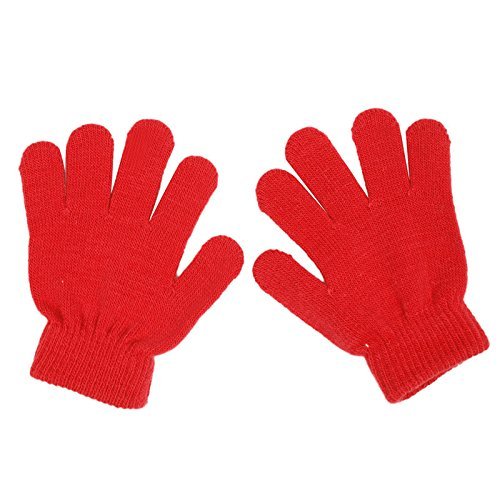 Winter Cute Baby Boys Girls Gloves Solid Color Finger Point Stretch Knit Mittens N6