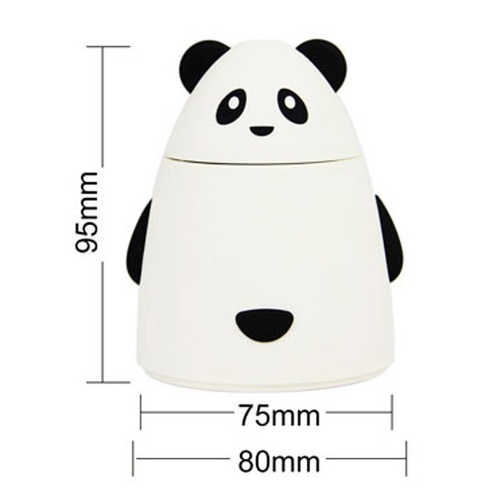 Whitelotous 80ml Portable Mini USB Humidifier Cute Panda Air Humidifier with USB Cable for Office Home (White) N7