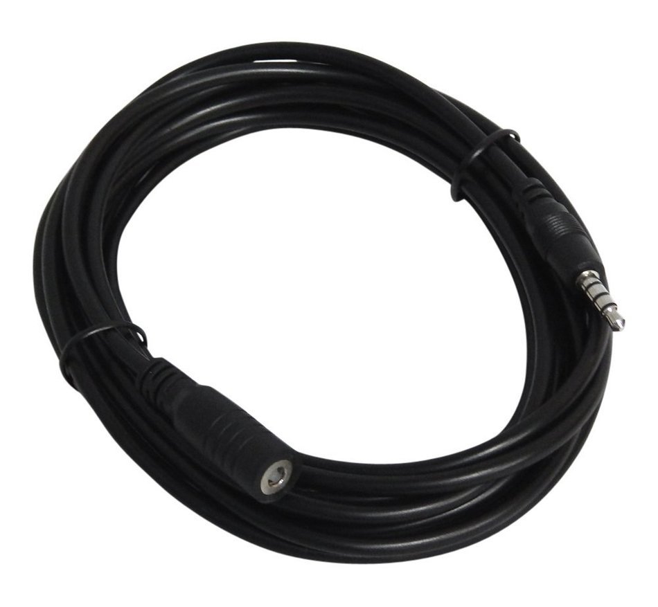 YCS Basics 12 foot 3.5mm male / female 4 conductor (3 ring cable) N8