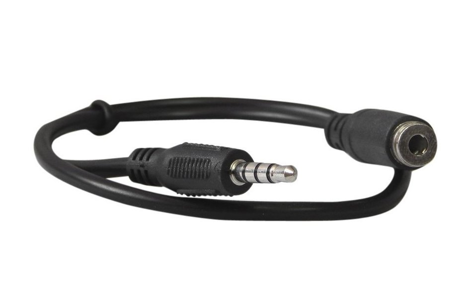 YCS Basics 12 foot 3.5mm male / female 4 conductor (3 ring cable) N9