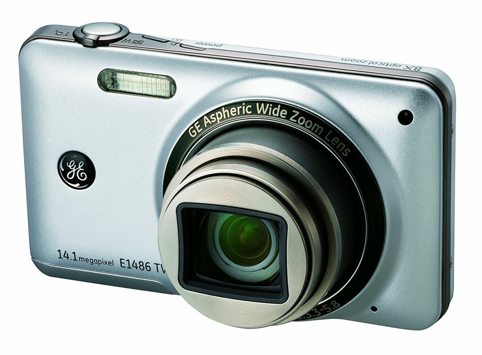 GE E1486TW 14MP Digital Camera with 8X Optical Zoom and 3.0-Inch Touch Panel LCD with Auto Brightness (Red) N7