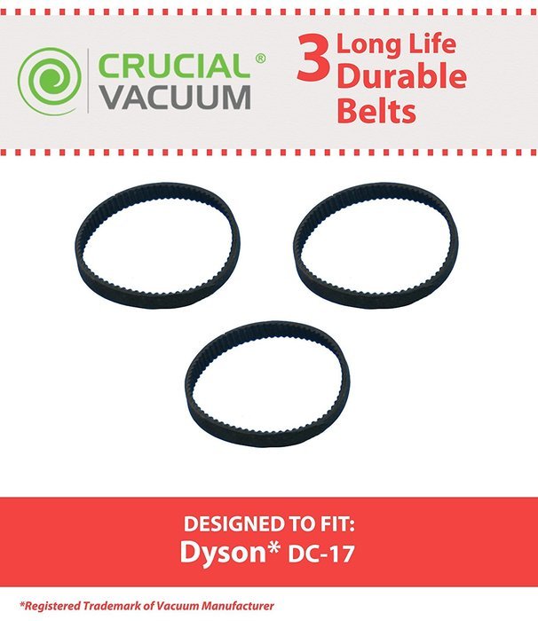 3 Dyson DC17 (10MM) Geared Long Life Belts, Compare to Dyson DC-17 Part 911710-01 (91171001), Designed & Engineered...