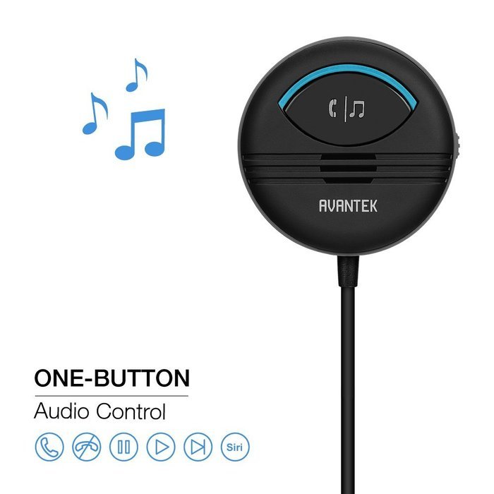 AVANTEK BC-Q7 Bluetooth 4.0 Hands-Free Car Kit Wireless Audio Receiver, Music Streaming, 3.5 mm Aux Input Jack... N6