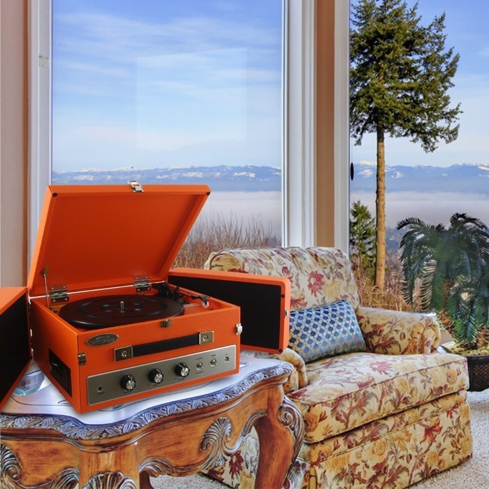 Pyle-Home PLTTB8UI Classical Vinyl Turntable Player with PC Record, iPod Player, AUX Input and Dual Fold-Out Speaker... N11