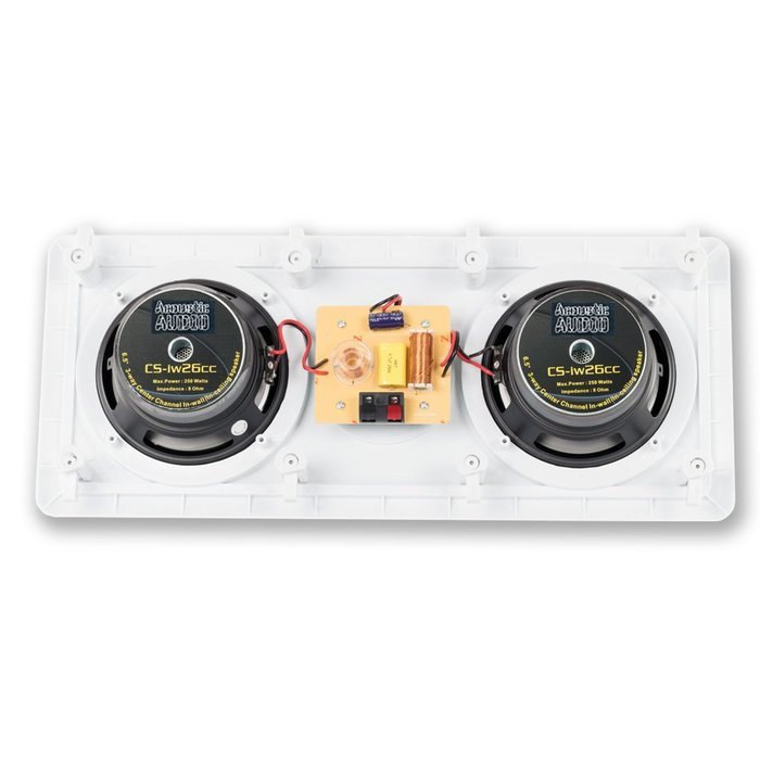 Acoustic Audio CS-IW26CC 250 Watts In-Wall Dual 6.5-Inch Center Channel Speaker, White N3