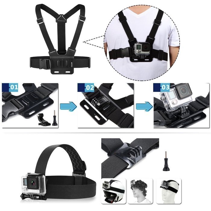 TEKCAM Accessories kits for Gopro Hero/Lightdow/DBOPOWER/WiMiUS Waterproof Action Camera Water Swimming N3