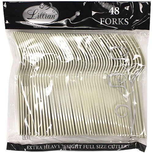 Lillian 48-Pack Plastic Forks Cutlery Bag, Sahara