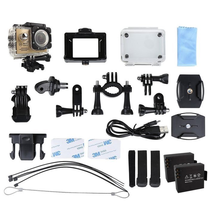 Sport Camera, Canany Wifi Action Camera 1080P HD 12MP 2.0Inch Bundle With 2 Batteries and FREE Accessories Kits... N13