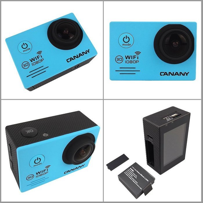 Sport Camera, Canany Wifi Action Camera 1080P HD 12MP 2.0Inch Bundle With 2 Batteries and FREE Accessories Kits... N15