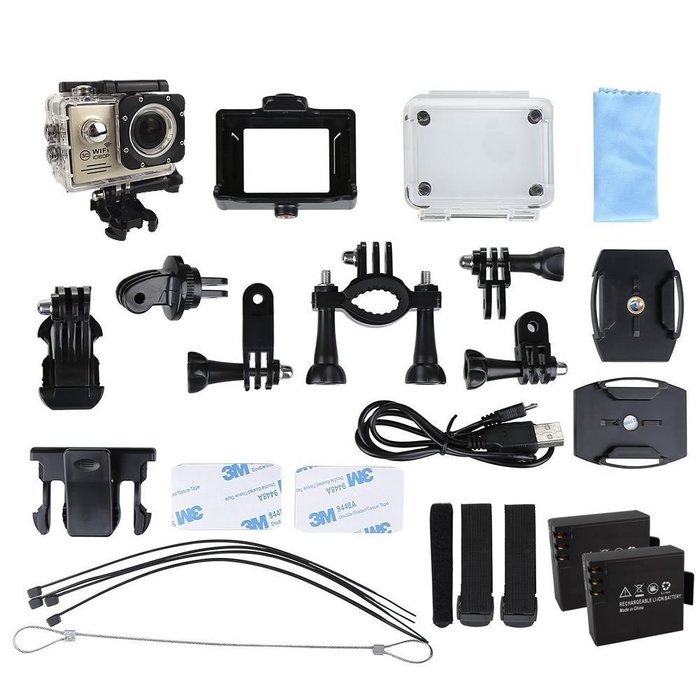 Sport Camera, Canany Wifi Action Camera 1080P HD 12MP 2.0Inch Bundle With 2 Batteries and FREE Accessories Kits... N17