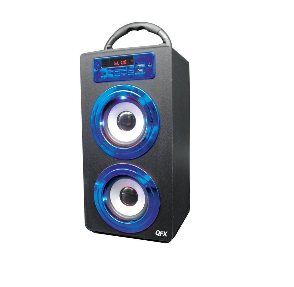 QFX BT-140 Rechargeable Speaker w/Bluetooth/FM/USB/SD/AUX In/Remote - BLUE N3