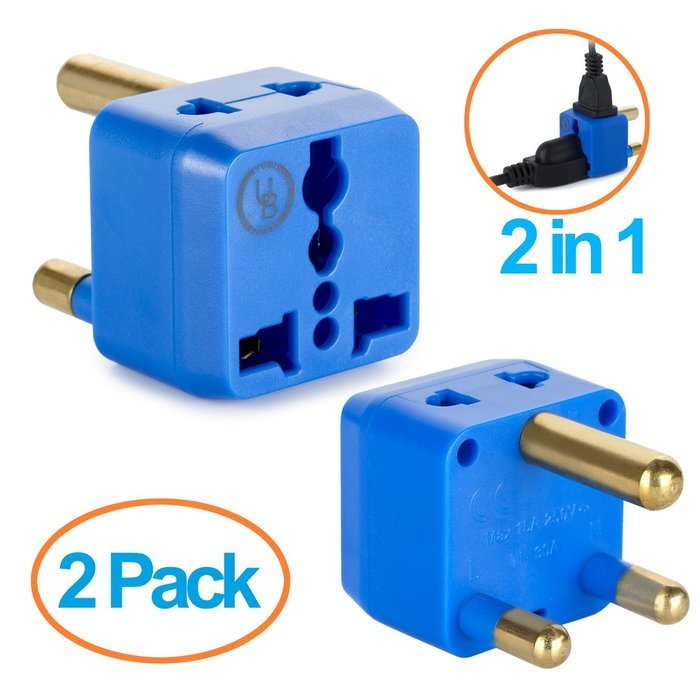 Yubi Power 2 in 1 Universal Travel Adapter with 2 Universal Outlets - Built in Surge Protector - 5 Pack - Black... N28