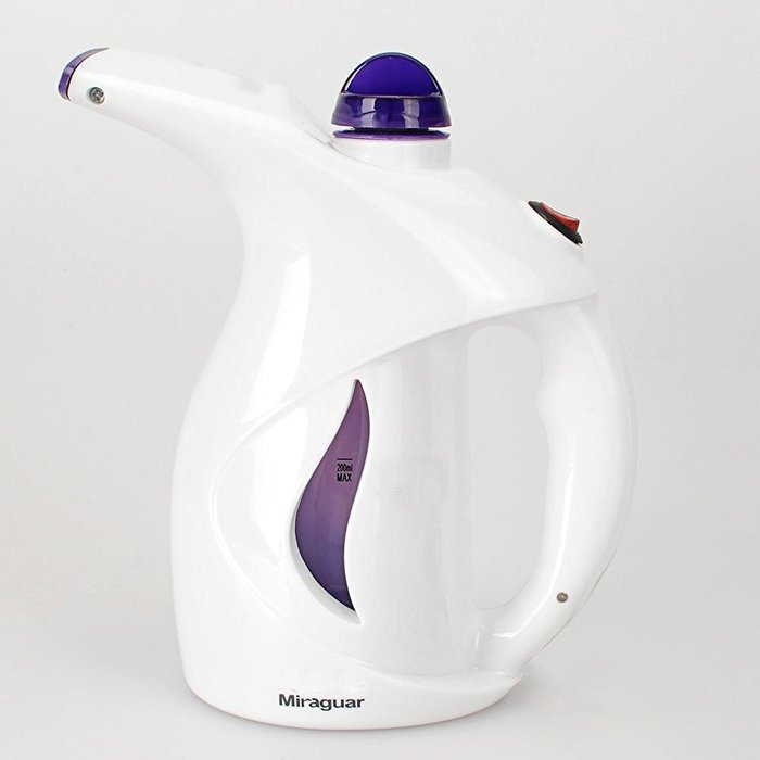 Miraguar MRG-3005C 200ML Fabric Steamer Garment (White+Purple) Perfect for Home and Travel