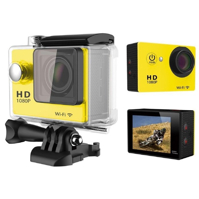 Action Camera, TONSEE W9 2.0 Inch WiFi Ultra HD 4K Sport Action Camera Waterproof -- Yellow N2