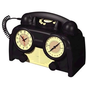 US BASIC - AM/FM Retro Clock Radio Phone