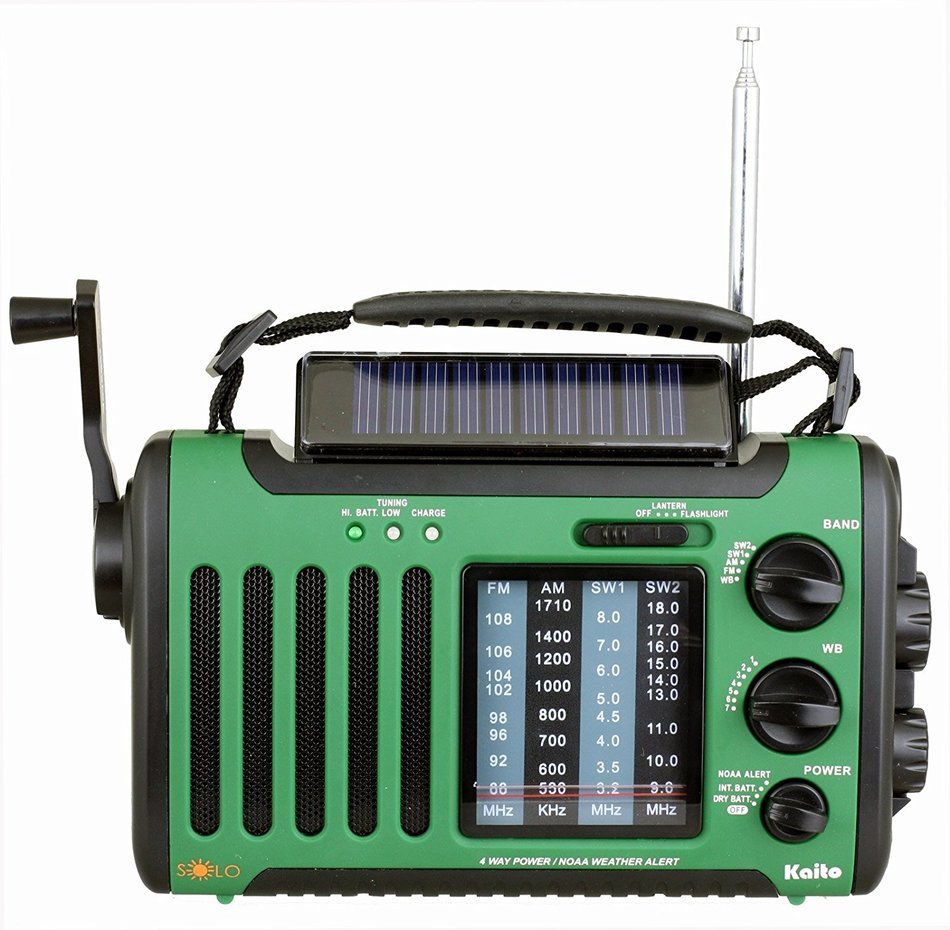 Kaito Voyager Solo KA450 Solar/Dynamo AM/FM//SW & NOAA Weather Emergency Radio with Alert & Cell Phone Charger... N3