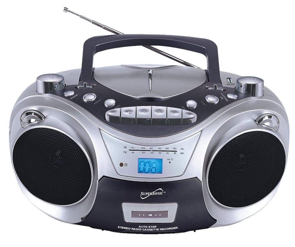 Supersonic SC709CD CD Boombox with MP3 and Cassete Player