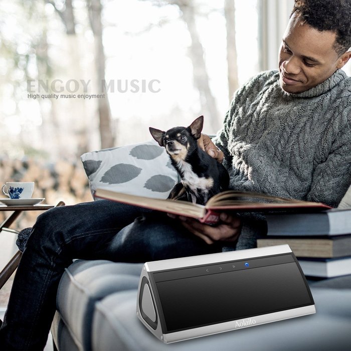 Aolaifo 3D HD Bluetooth Wireless Speaker for 10 Hours Music Streaming & Hands-Free Calling with Passive Sub Woofer...