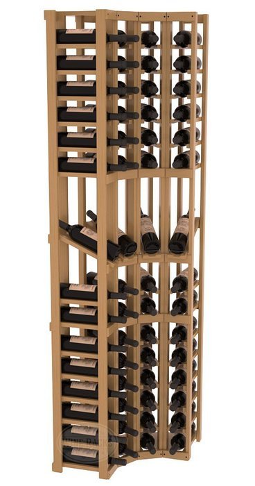Wine Racks America Ponderosa Pine 4 Column Display Corner Cellar Kit. 13 Stains to Choose From! N13