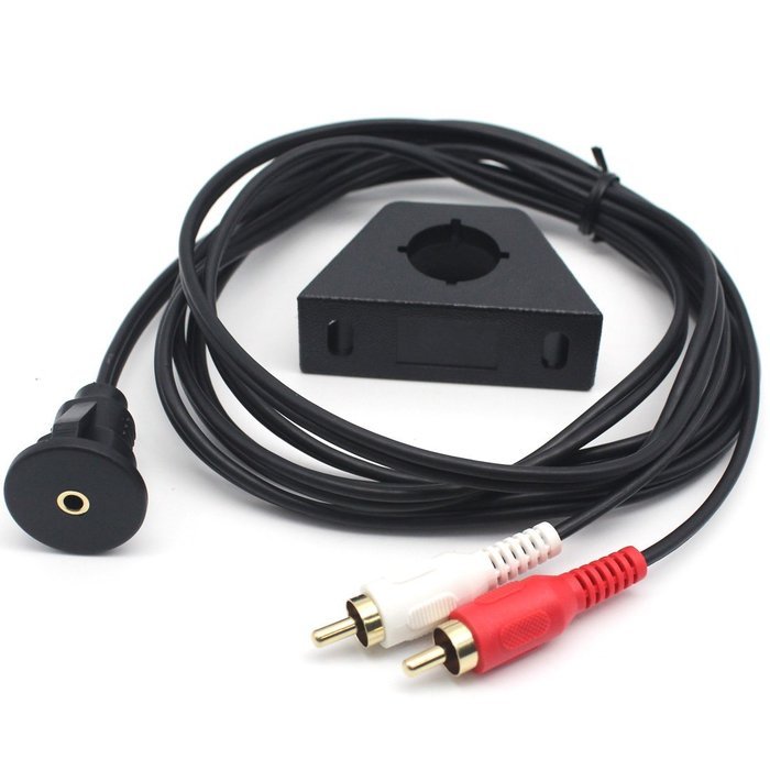 Rerii 1M / 3 Feet 2 RCA Male to 3.5mm Female Extention Mount, Flush Mount, Dash Mount, Panel Mount Cable for Car...