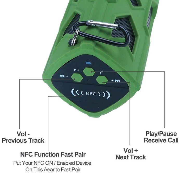 Wireless Portable Outdoor Sport Waterproof Shower Bluetooth Speaker 4.0 NFC Shockproof Dustproof 3D Sound,Power... N2
